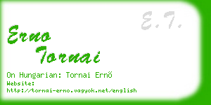 erno tornai business card